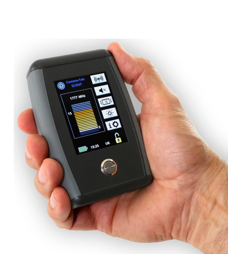 Scout handheld cell phone detector in hand