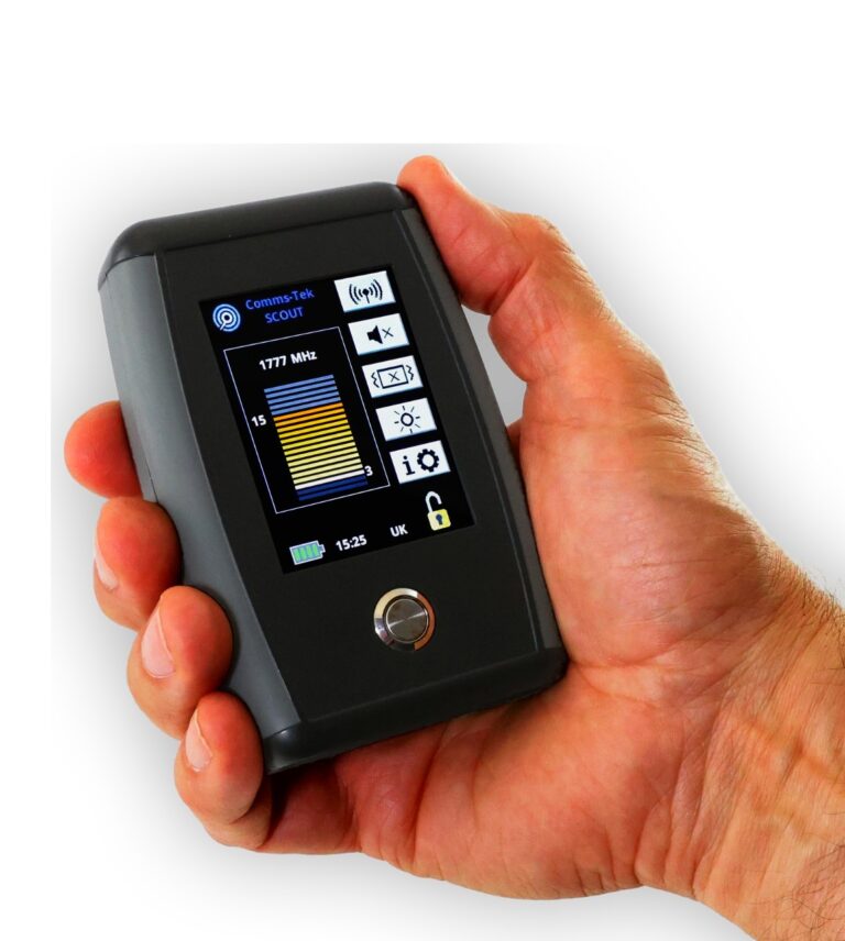 Scout handheld cell phone detector in hand